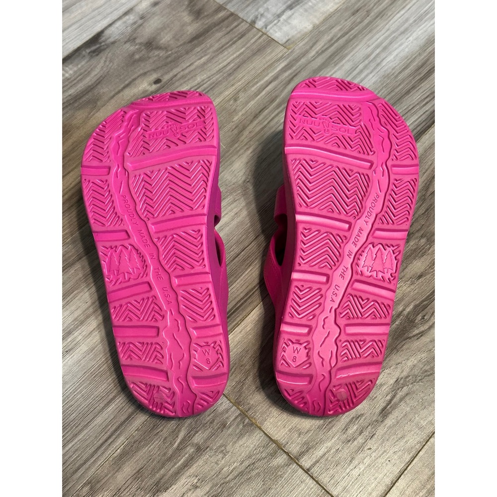 Nuusol Hailey Slide Sandals Women Hot Pink Cross Strap Arch Support Size 8 - Picture 4 of 8